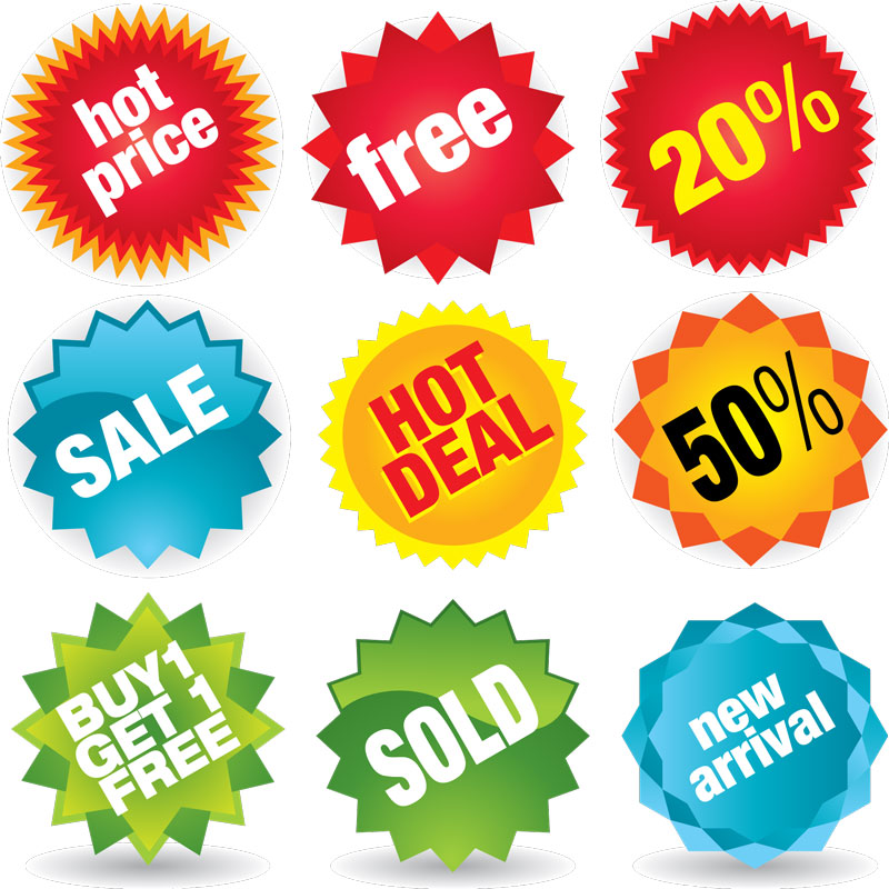 800x800 Vector Sale Badges Free Stock Vector Art Illustrations