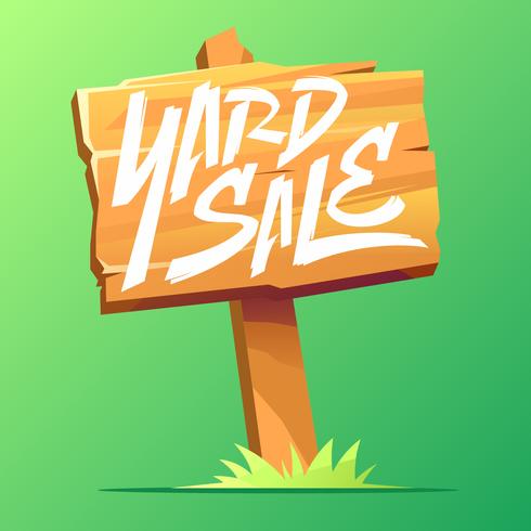 490x490 Wooden Board Yard Sale Sign Vector