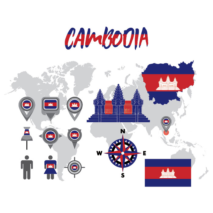 700x700 Cambodia Map Vector Illustration Free Vector Vectorkh