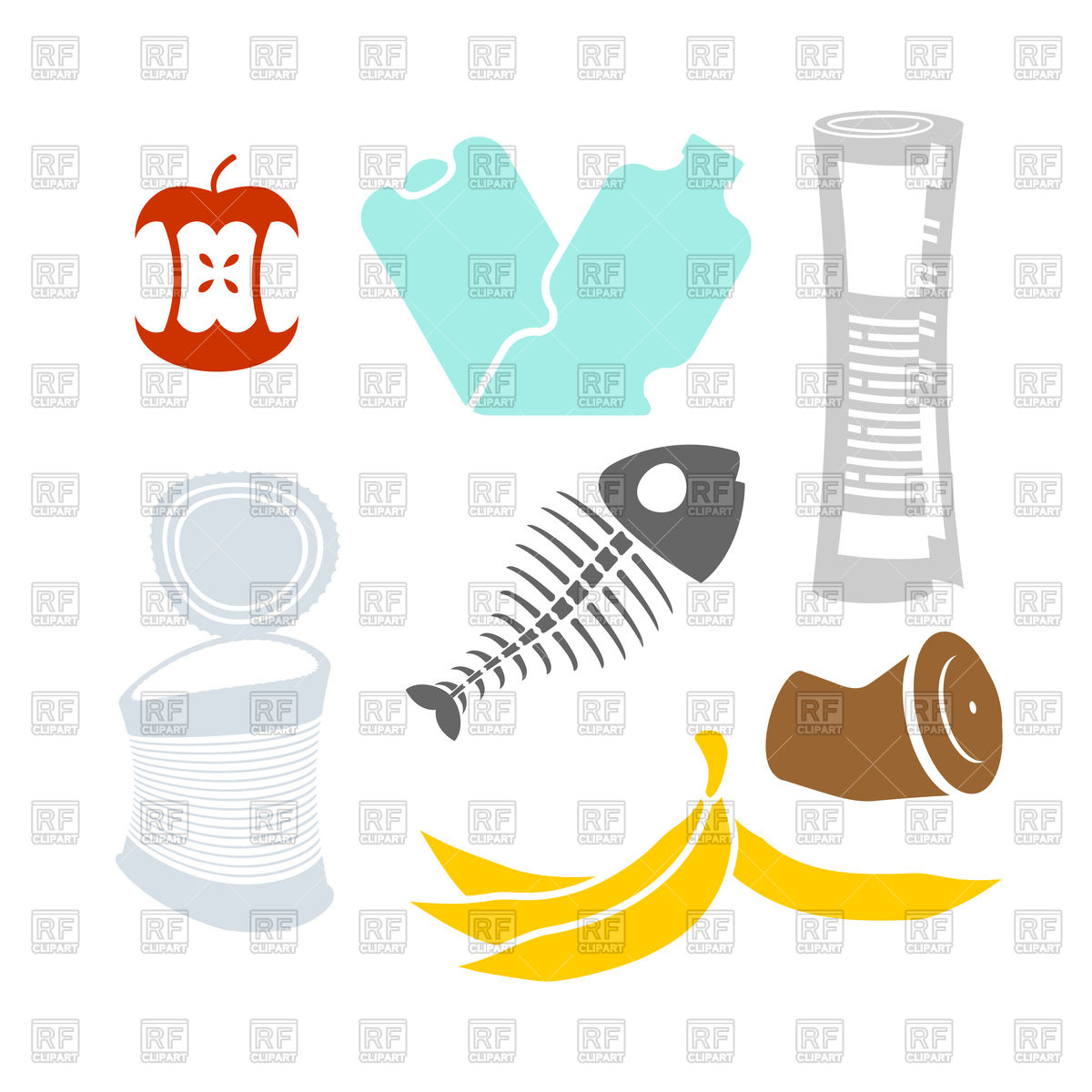 1200x1200 Garbage Set Rubbish Icon Vector Image Of Icons And Emblems