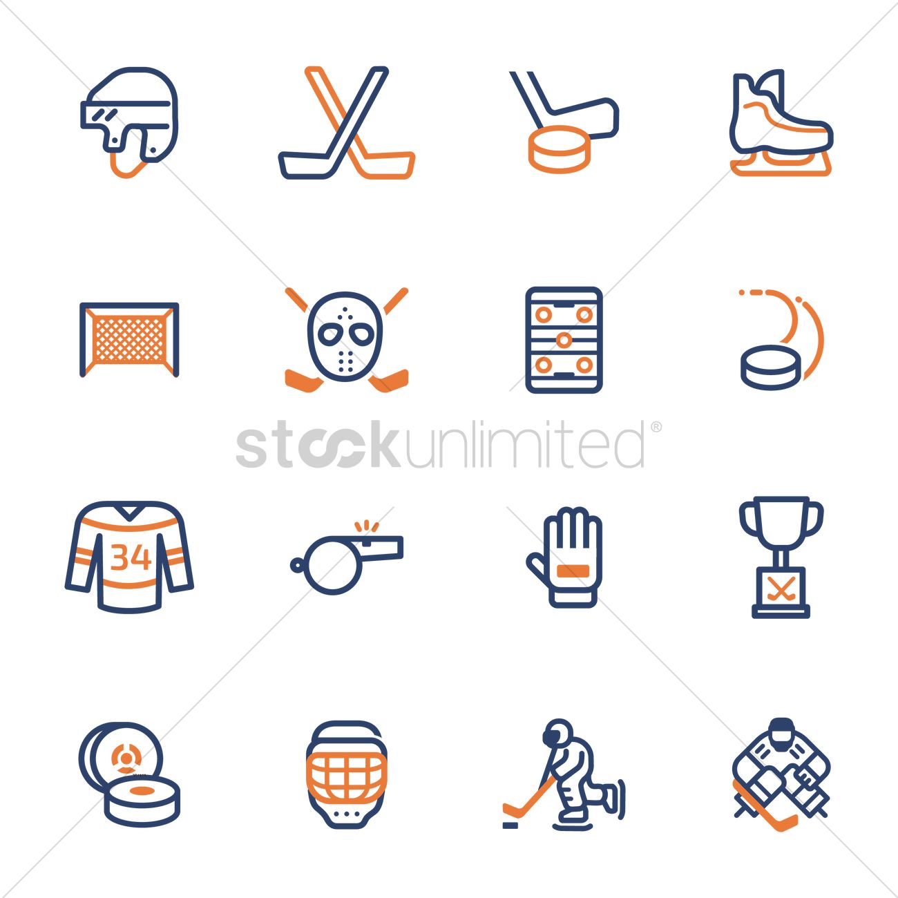 1300x1300 Ice Hockey Icons Vector Image