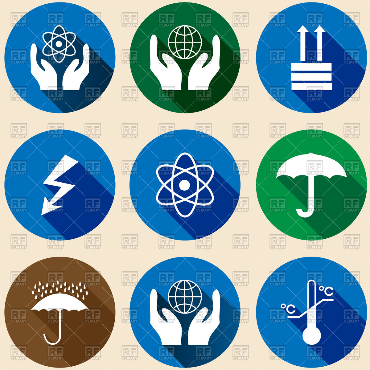 1200x1200 Protect The Cargo Icons In Flat Design Vector Image Of Icons