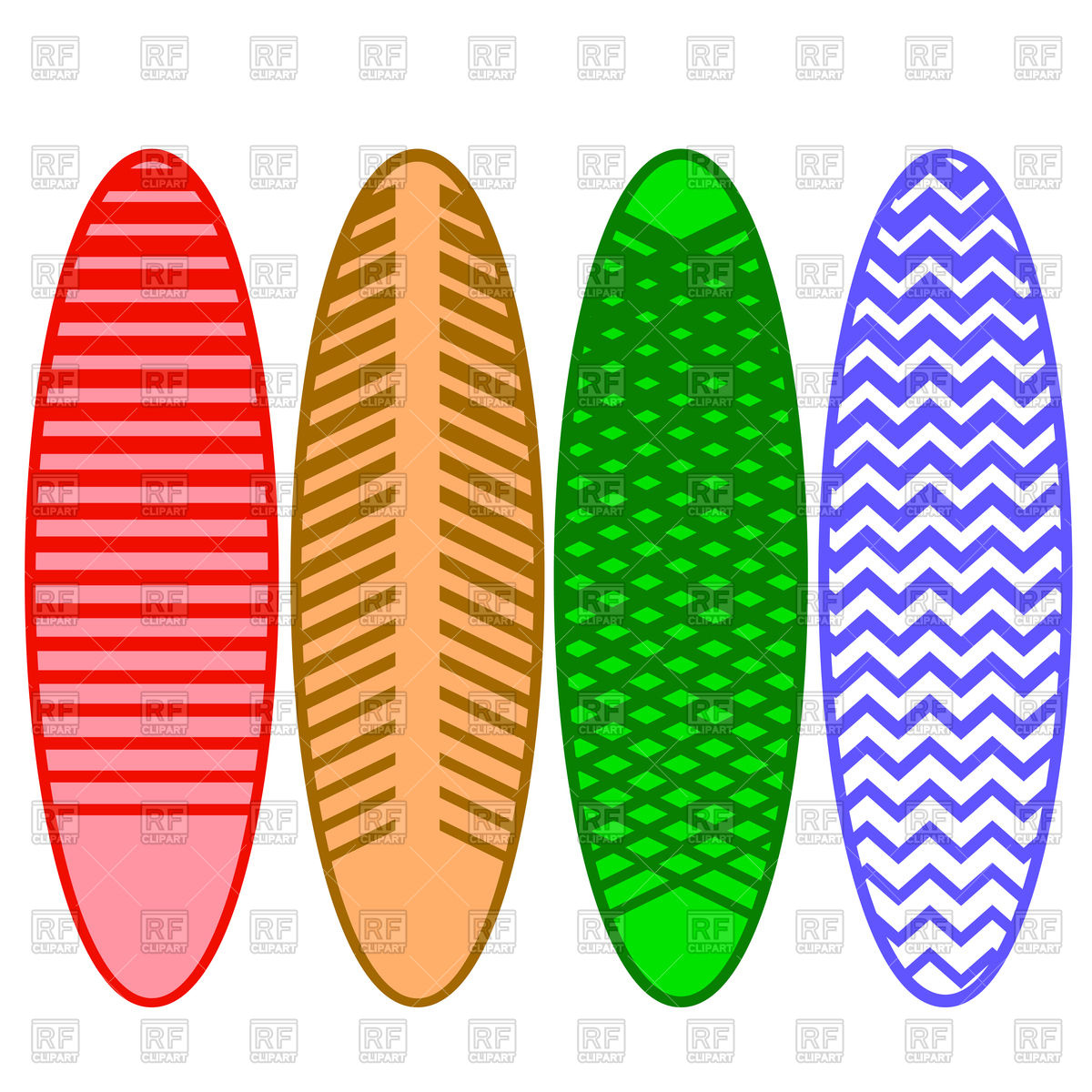 1200x1200 Surfboards Set Vector Image Of Objects