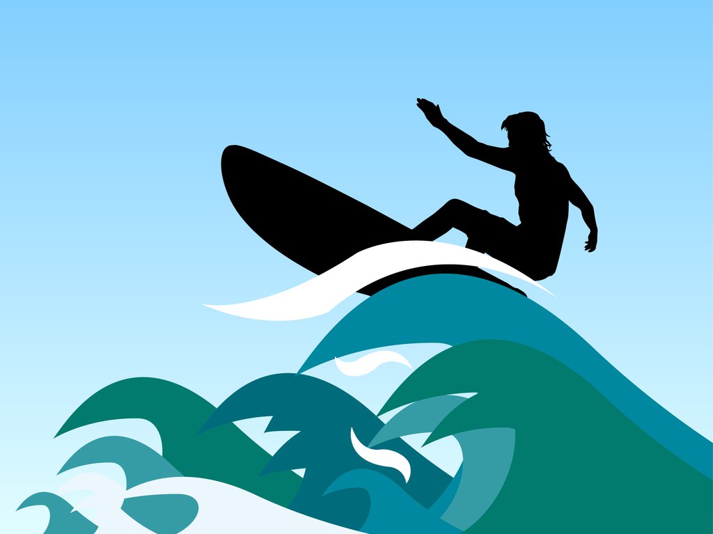 1024x767 Surfer Waves Vector Vector Art Graphics
