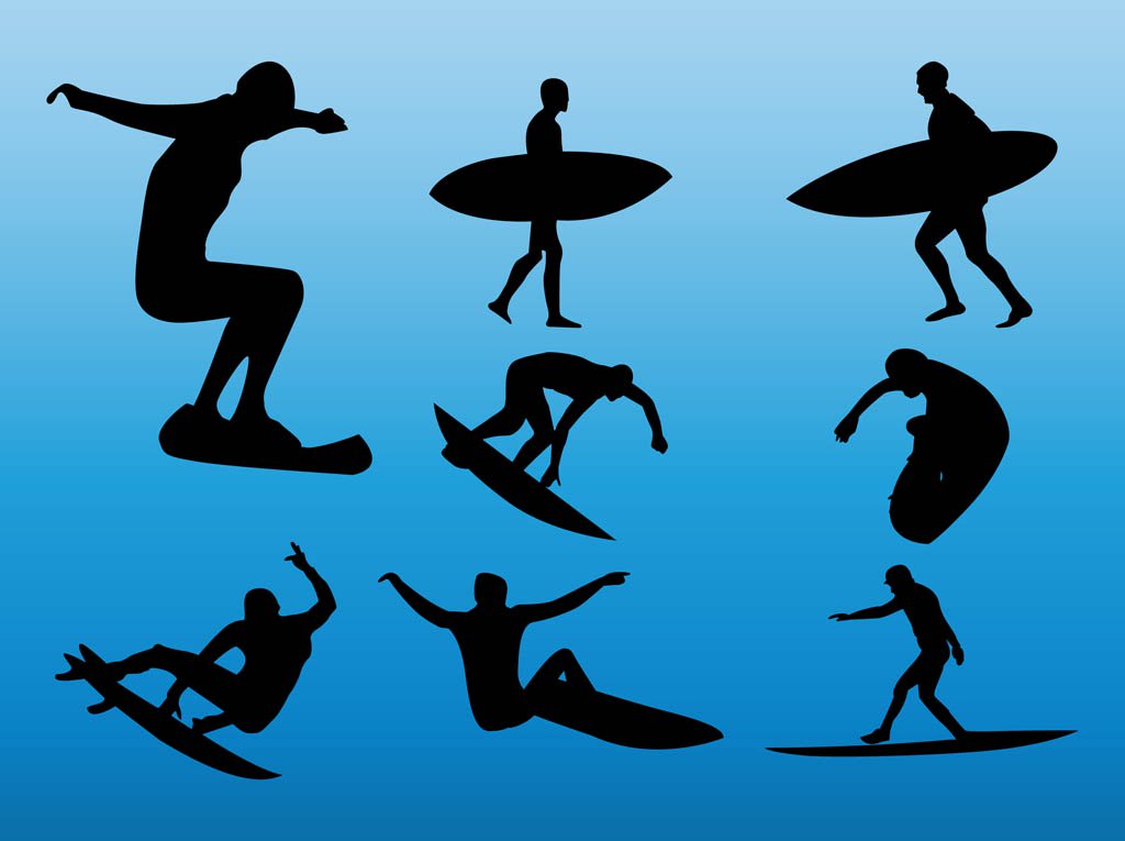 1024x765 Surfers Vector Art Graphics