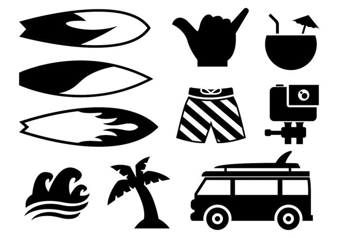 700x490 Surfing Icons Vector