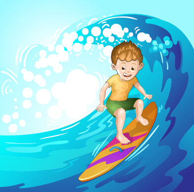 392x389 Surfing Child Vector Graphics Free Vector In Adobe Illustrator