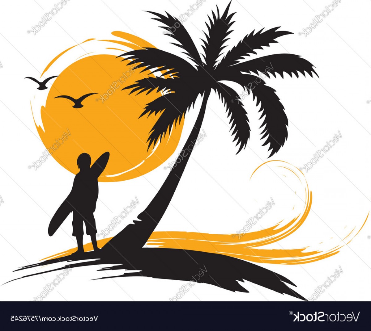 1200x1072 Tropical Landscape With Surf Vector Soidergi