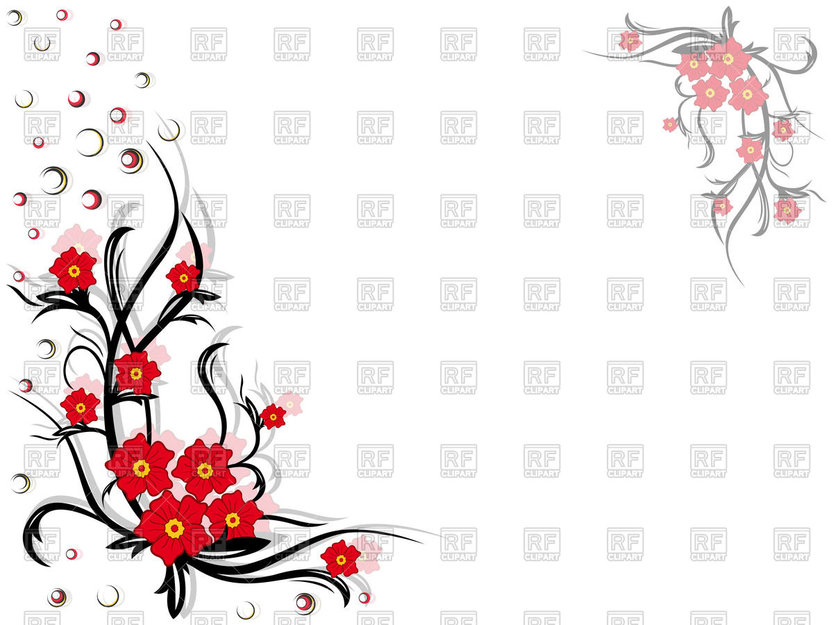 Floral Frame With Red Flower And Swirls Vector Image Of Borders 1200x900 Floral Frame With Red Flower And Swirls Vector Image Of Borders