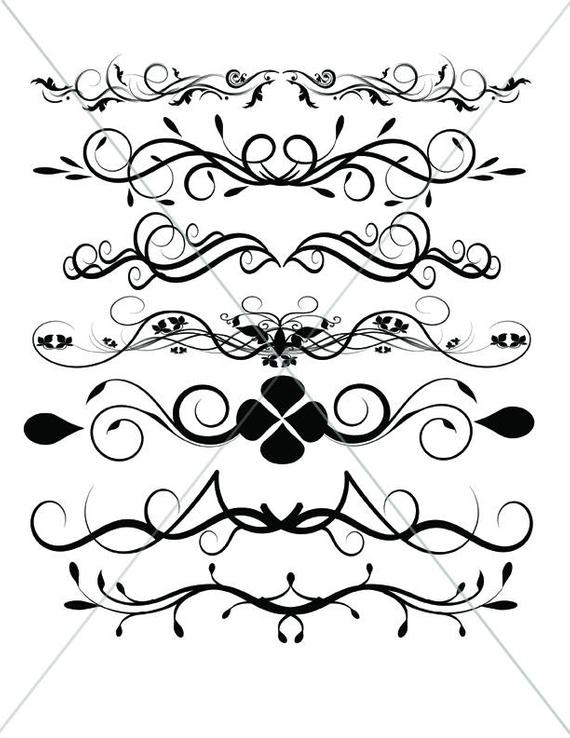 Flourish Divider Lines Scalable Vector Graphics Etsy 570x738 Flourish Divider Lines Scalable Vector Graphics Etsy