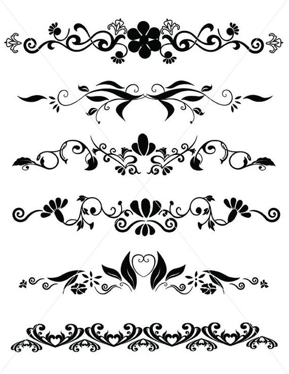 Flourishes Dividers Lines Ornamental Borders Scalabe Etsy 570x738 Flourishes Dividers Lines Ornamental Borders Scalabe Etsy