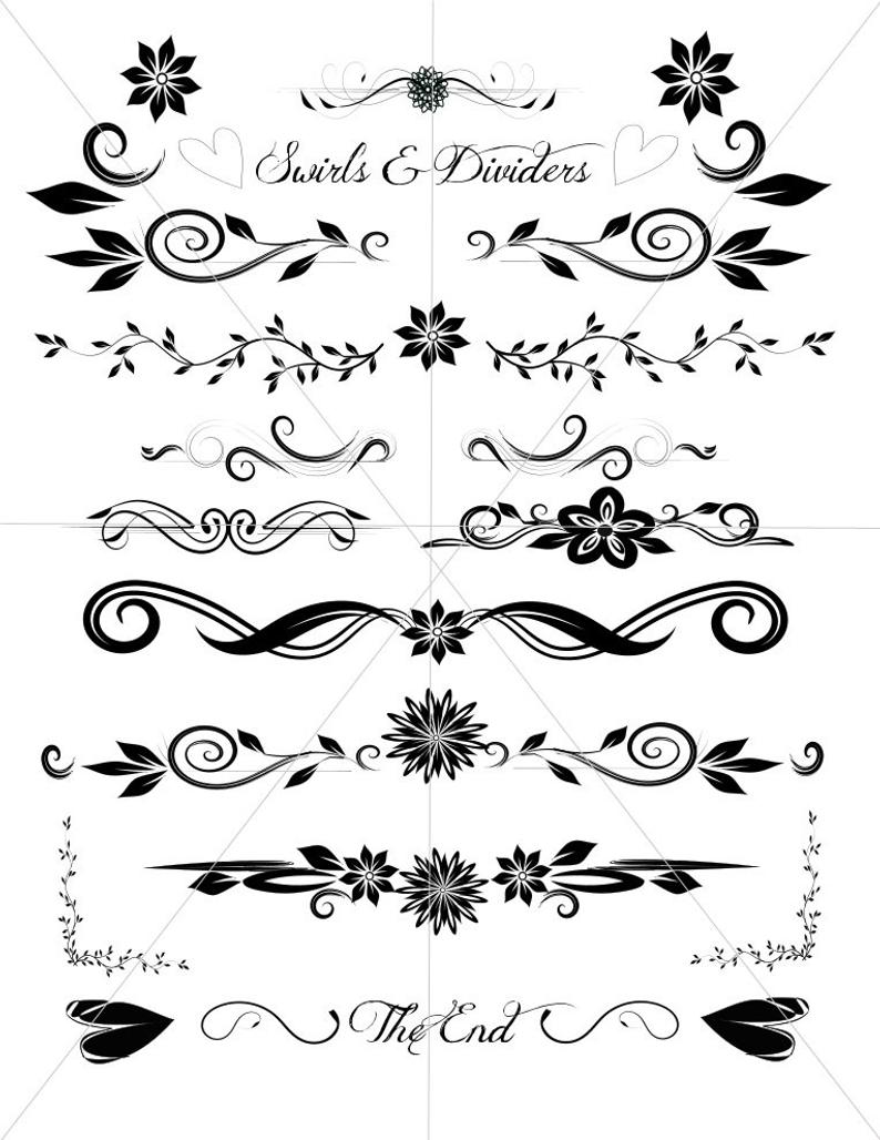 Divider Lines Fancy Swirls And Ornamental Borders Scalabe Etsy 794x1028 Divider Lines Fancy Swirls And Ornamental Borders Scalabe Etsy