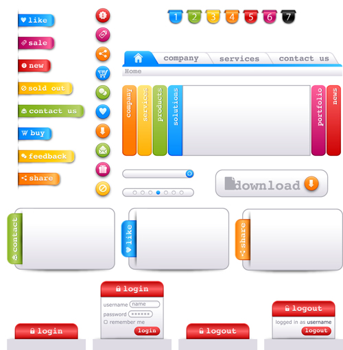 500x510 Shoping Website Design Elements Vector Graphics Free Download