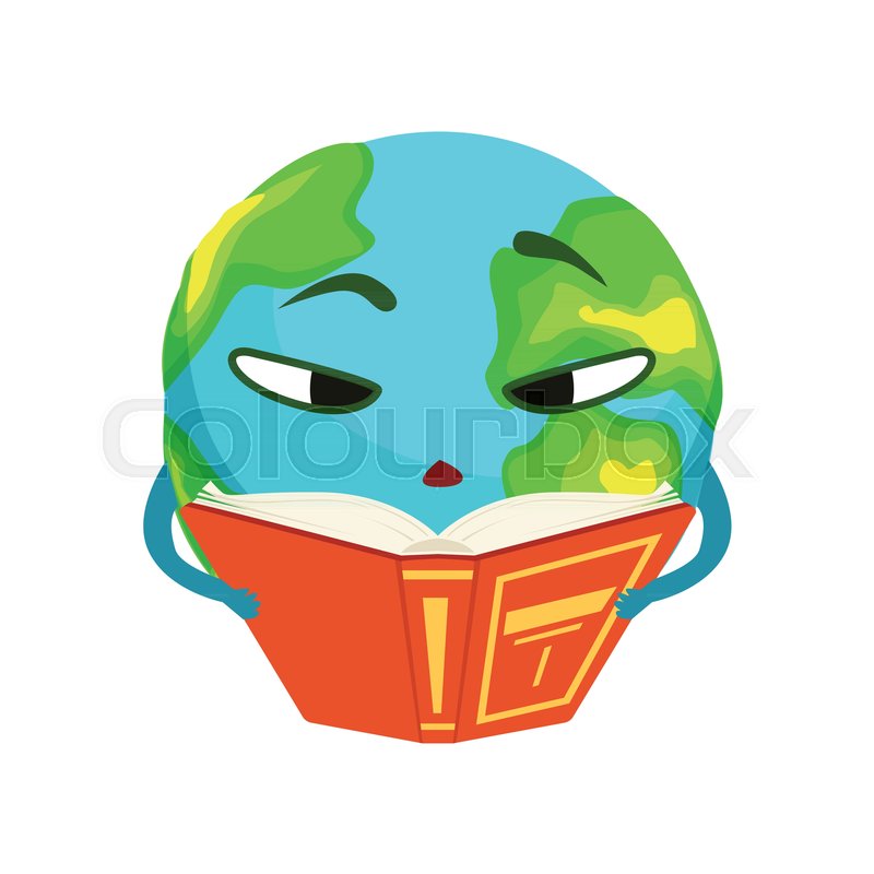 800x800 Smart Earth Planet Character Reading A Stock Vector Colourbox
