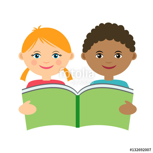 500x500 Colorful Vector Illustration Of European Girl And African Boy