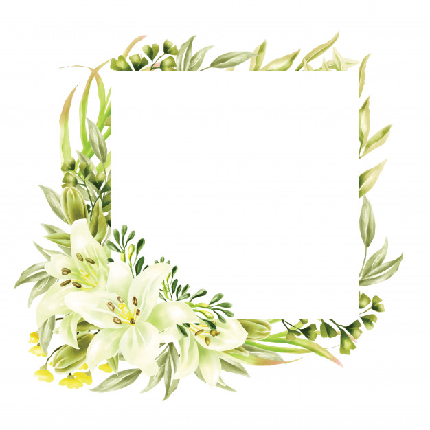 626x626 Greenery Watercolor Lily Frame Multipurpose Background Vector