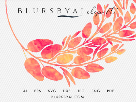 580x435 Vector Greenery Silhouette Wreath Graphic