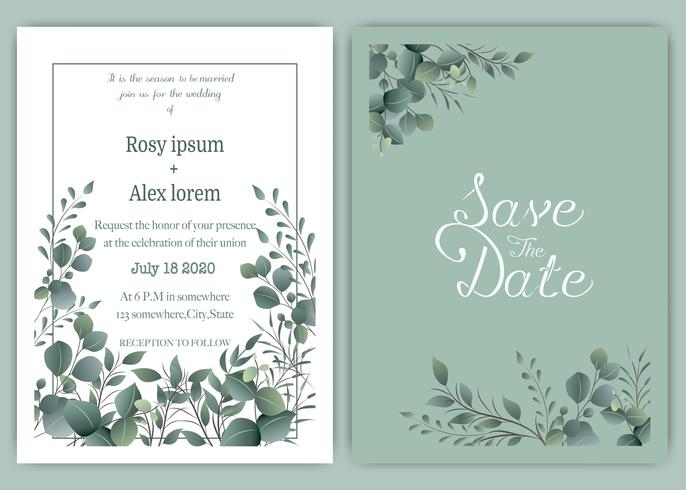 686x490 Greenery Wedding Invitationtemplate Eucalyptus Wedding
