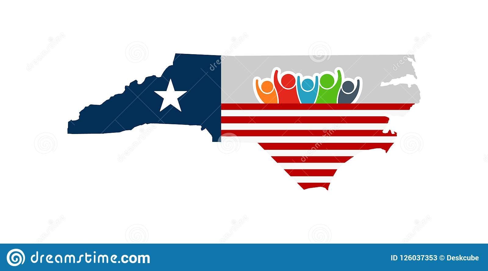 1600x890 North Carolina People Support Vector Illustration