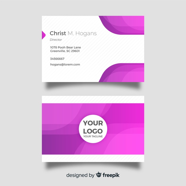 626x626 Flat Abstract Business Card Template Vector Free Download