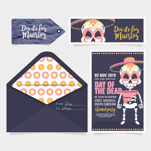 490x490 Vector Day Of The Dead Party Invitation
