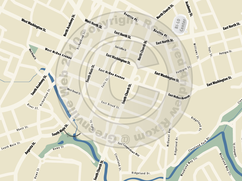 1024x768 Vector Map Of Greenville South Carolina