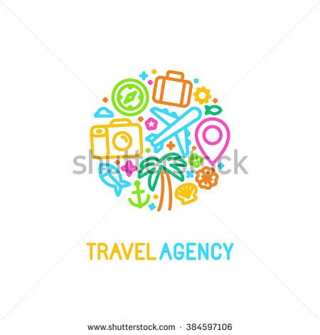 450x470 Vector Logo Design Template In Trendy Linear Style With Icons