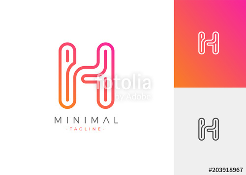 500x357 Minimal Line Letter Initial H Logo Design Template Vector Logo