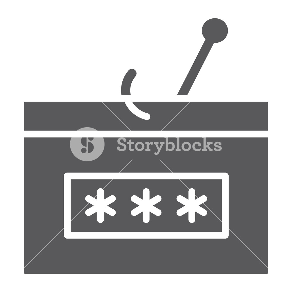 1000x1000 Password Fishing Glyph Icon, Security And Attack, Hack Sign