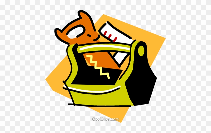 840x528 Toolbox, Hack Saw Royalty Free Vector Clip Art Illustration