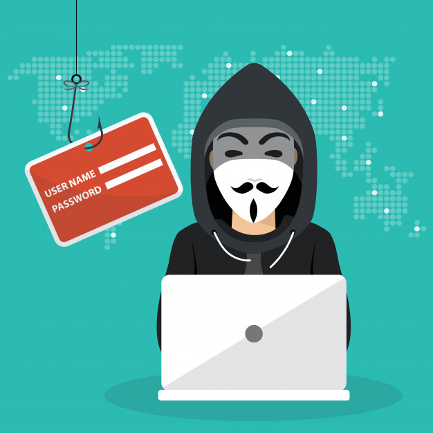 626x626 Young Hacker Using Lap Top To Hack Protection System Vector