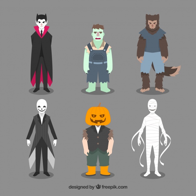 626x626 Halloween Costumes Assortment Vector Free Download