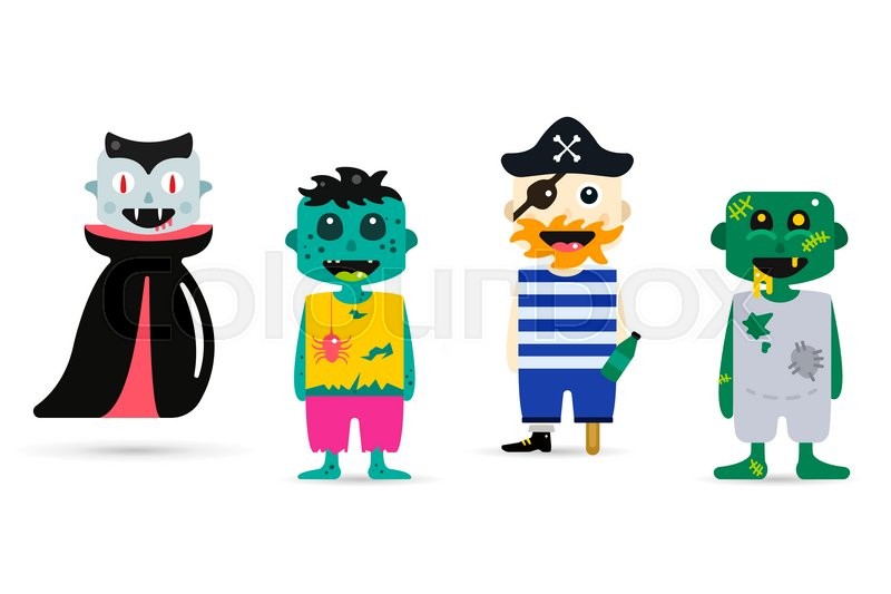 800x533 Set Of Halloween Costume Characters, Stock Vector Colourbox