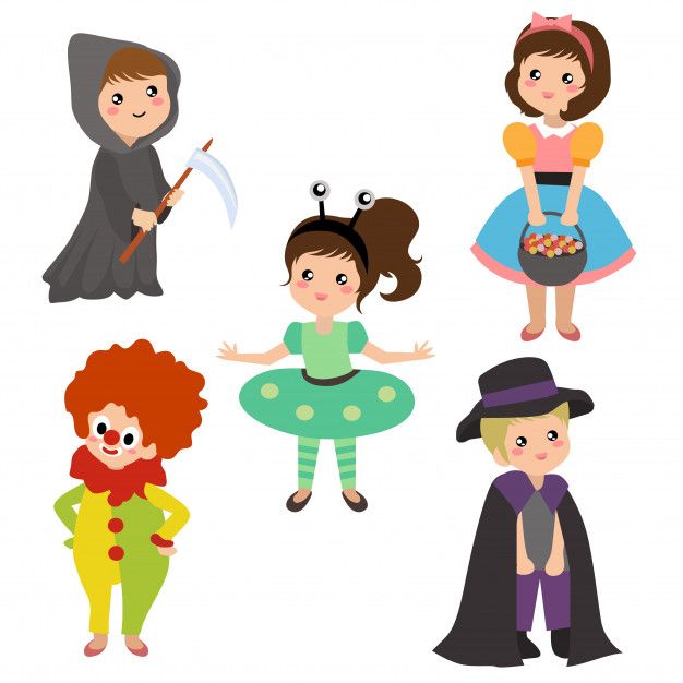 626x626 Cute Kids In Halloween Costume Set