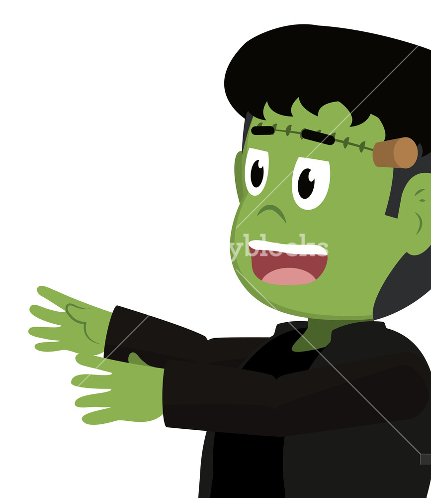 867x1000 Frankenstein Boy Halloween Costume Isolated Cartoon Vector