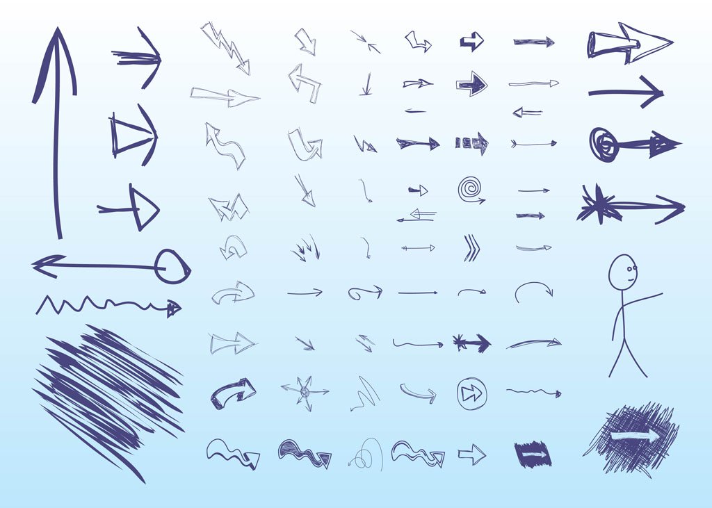 Hand Drawn Arrows Vector Art Graphics 1024x731 Hand Drawn Arrows Vector Art Graphics