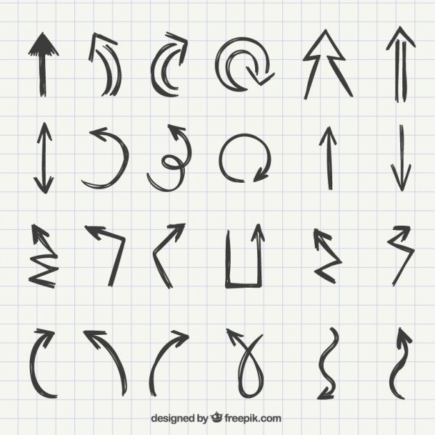 Set Of Hand Drawn Arrows Free Vector 626x626 Set Of Hand Drawn Arrows Free Vector