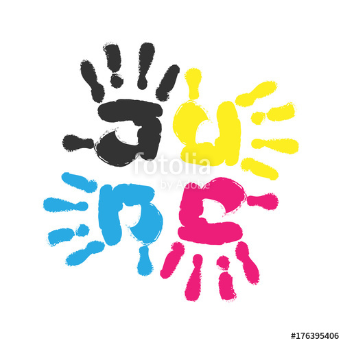 500x500 Hand Print Four Color Ink For Printing Hand Prints Of Different