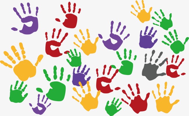 650x399 Cartoon Child Handprints, Vector, Child