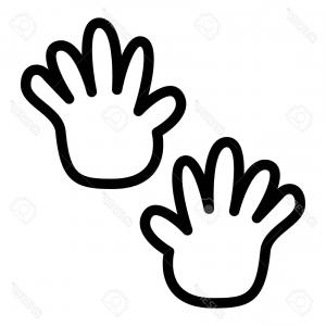 300x300 Photostock Vector Baby Hands Line Icon Baby Hand Prints Vector