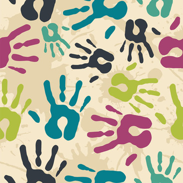 368x368 Colorful Hand Prints Free Vector Download