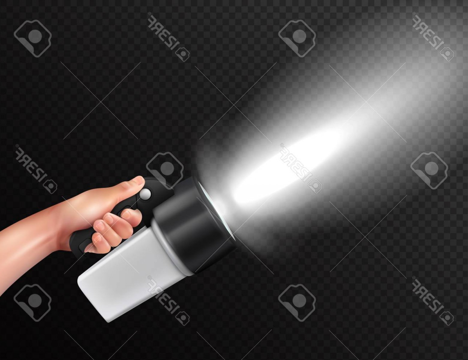 1560x1200 Photostock Vector Modern Powerful High Lumen Handheld Torch