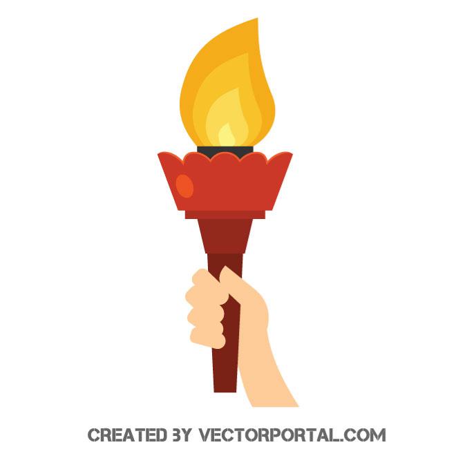 660x660 Torch In Hand Vector Image