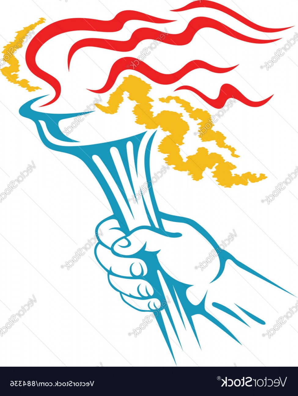 975x1296 Flaming Torch In Hand For Sports Vector Soidergi