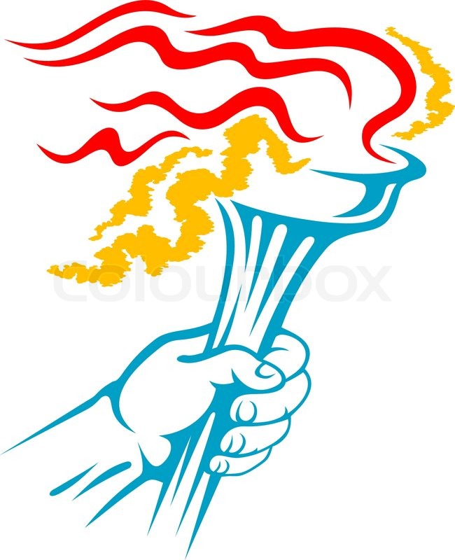 650x800 Flaming Torch In Hand Stock Vector Colourbox