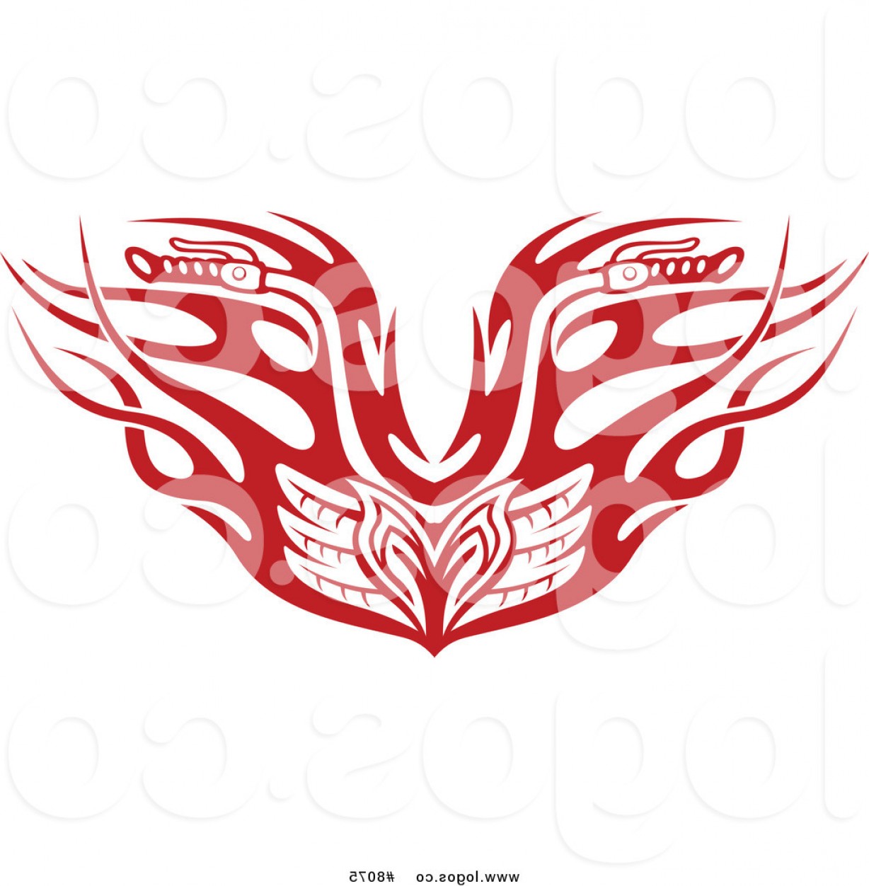 1228x1252 Royalty Free Clip Art Vector Logo Of A Red Tribal Flaming