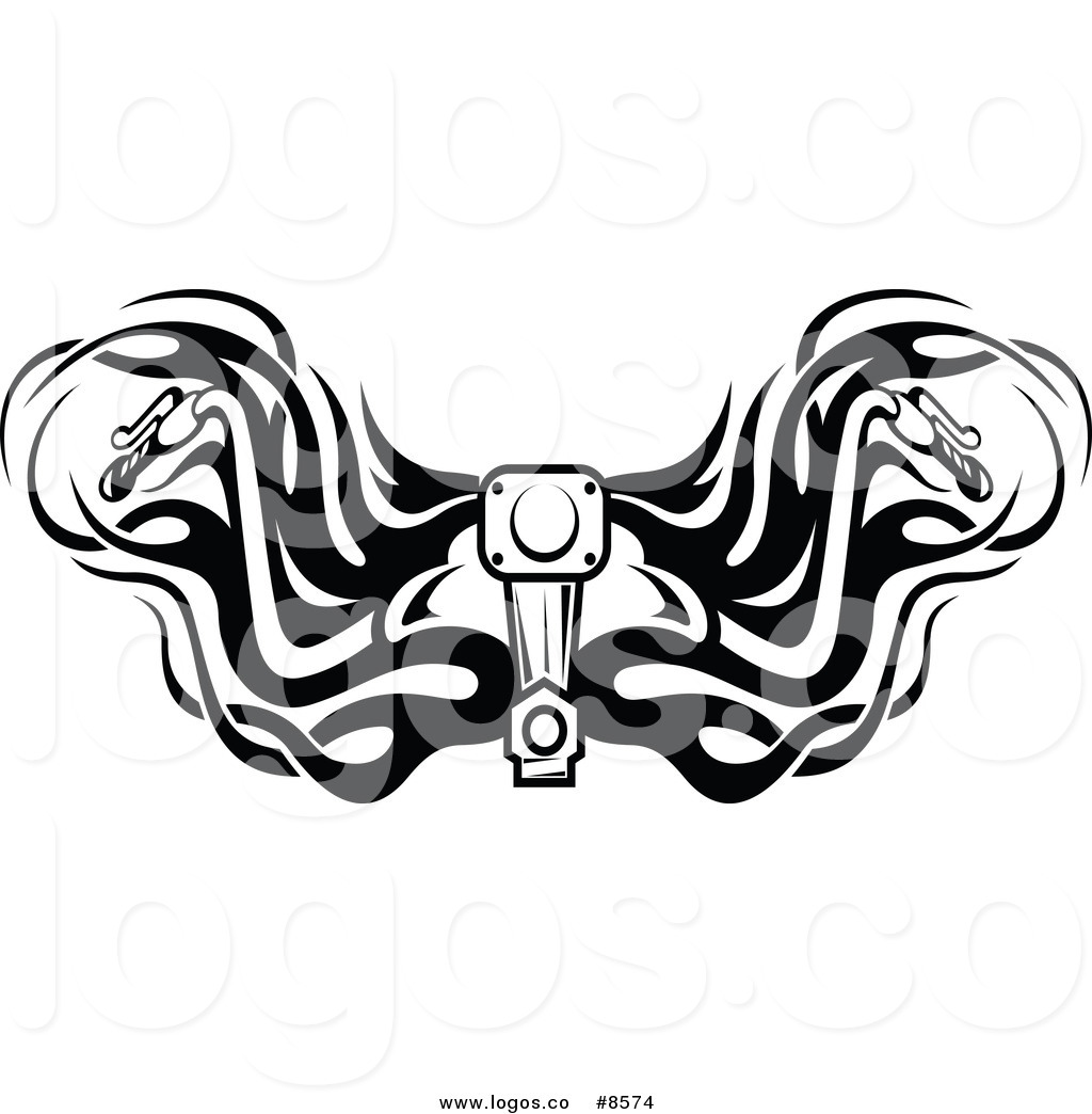 1024x1044 Royalty Free Clip Art Vector Logo Of A Black And White Motorcycle