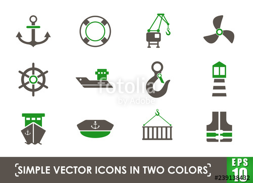 Harbor Simple Vector Icons In Two Colors Stock Image And Royalty 500x363 Harbor Simple Vector Icons In Two Colors Stock Image And Royalty