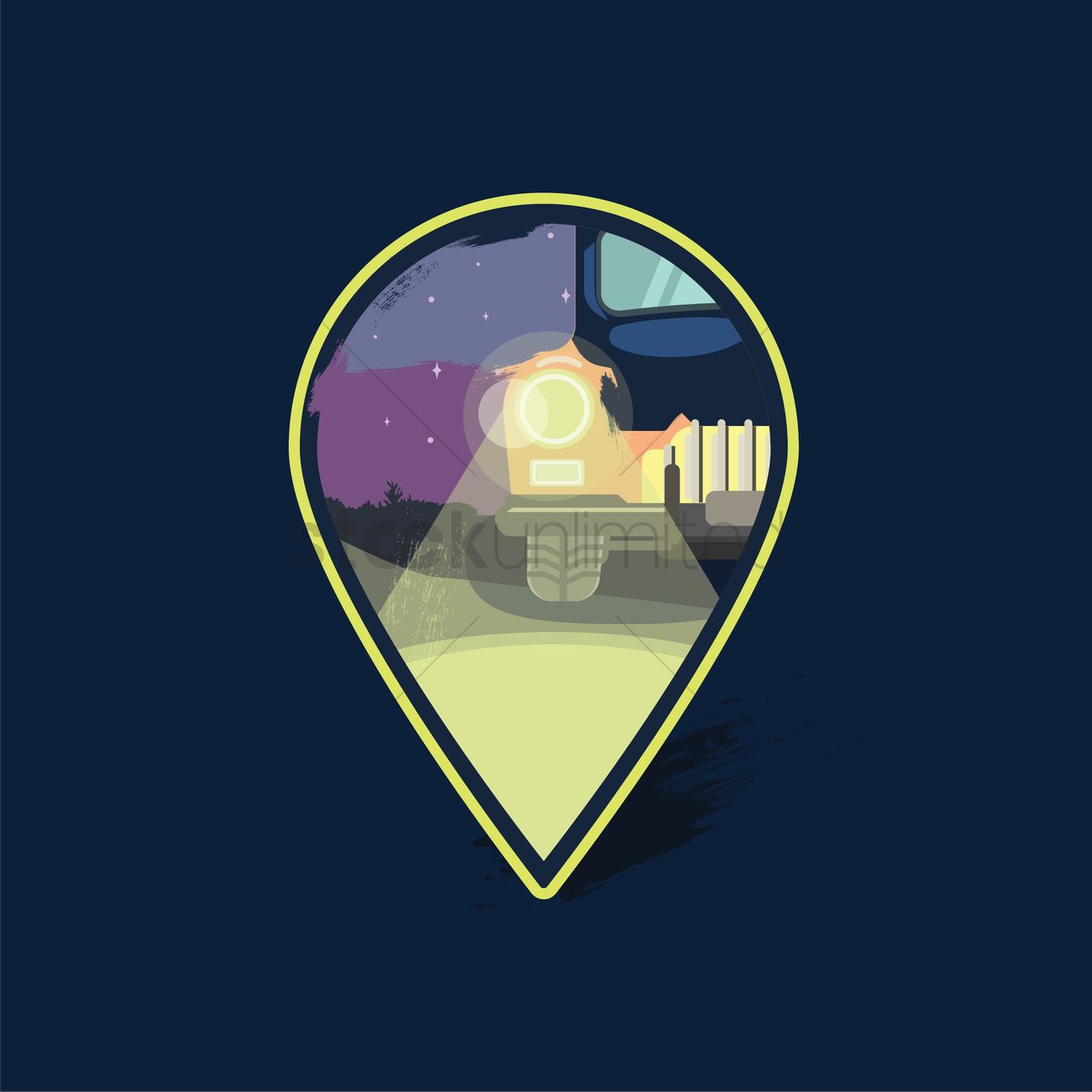 1300x1300 Four Wheel Drive Headlights In Location Pin Vector Image