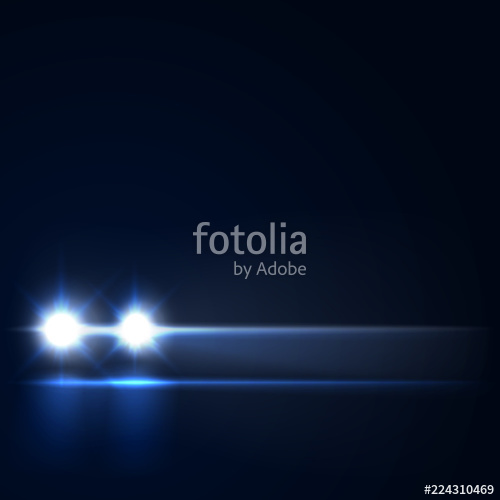 500x500 Night Car With Bright Headlights Approaching In The Dark, Led Car